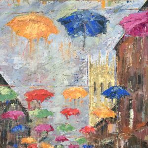 Brollies in the breeze by Kay Dower