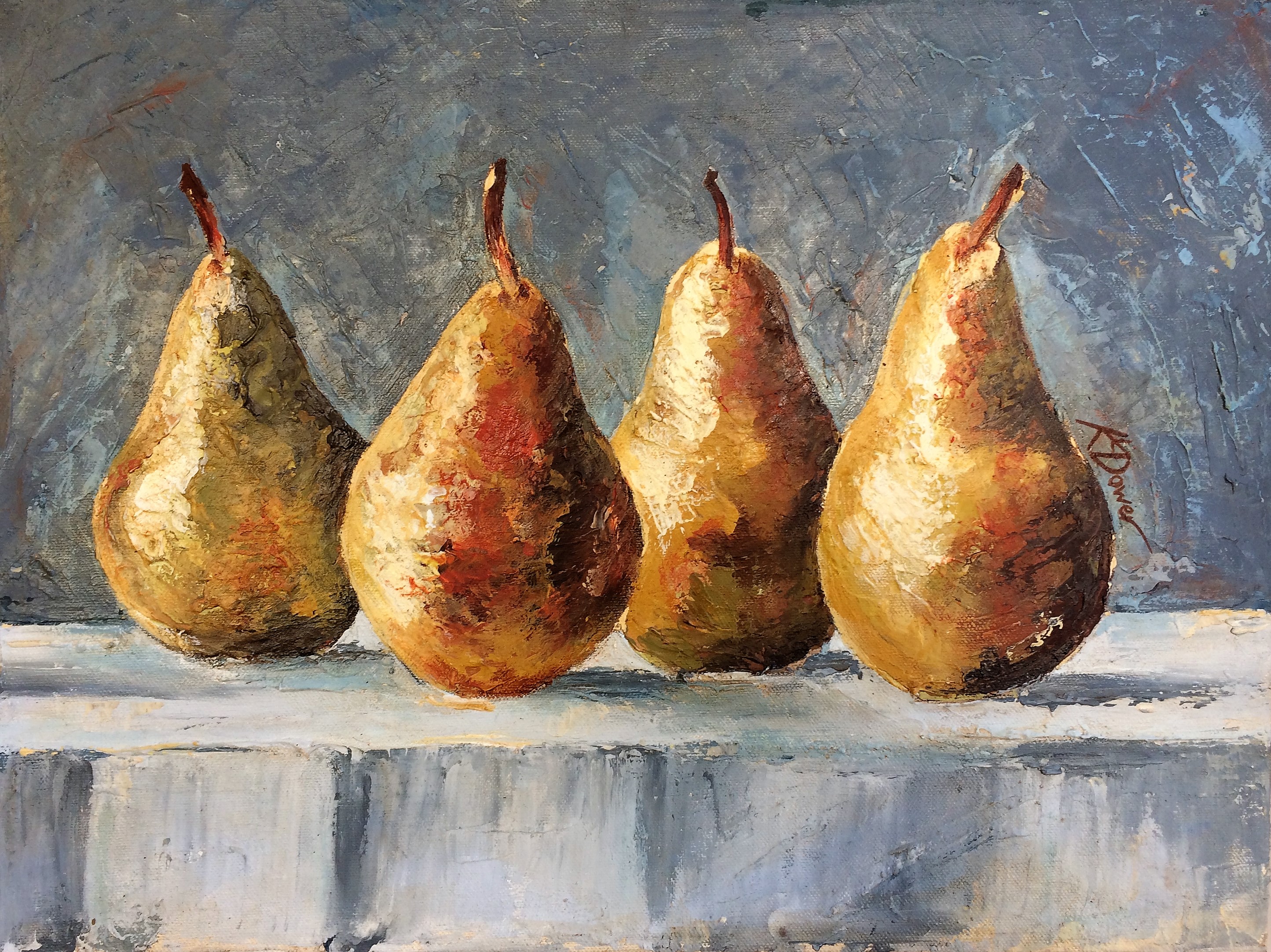 Four pears by Kay Dower