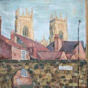 view of the Minster from the art gallery across the street